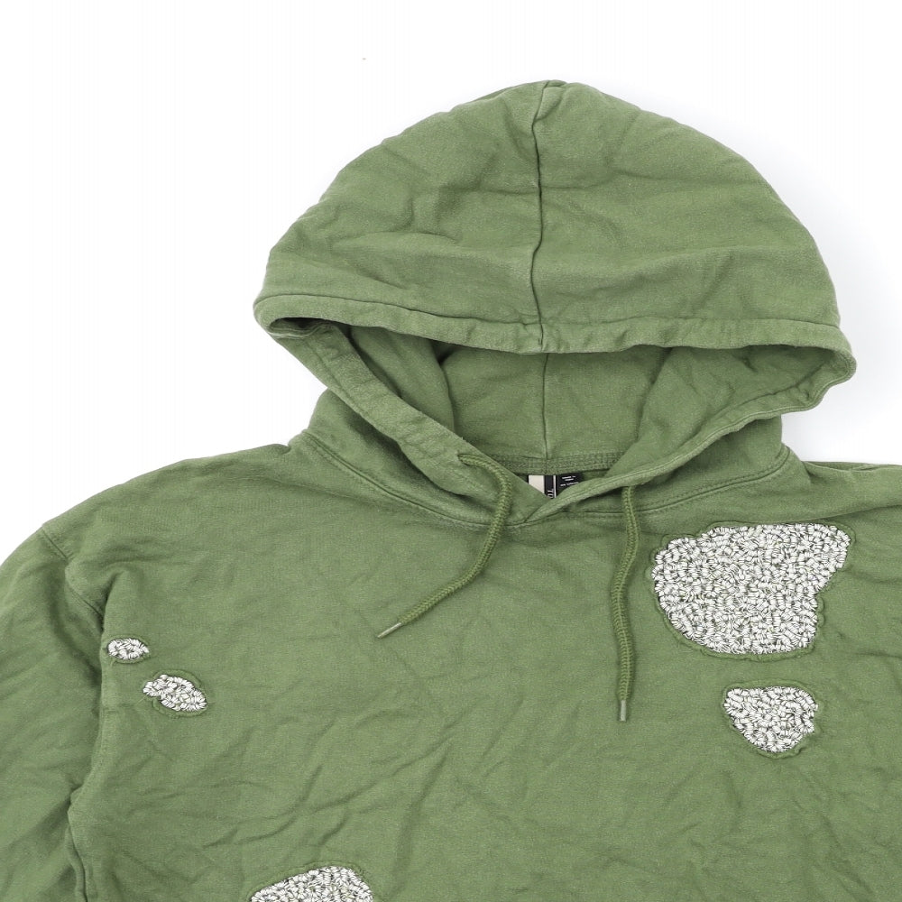 Topshop Womens Green   Pullover Hoodie Size 8
