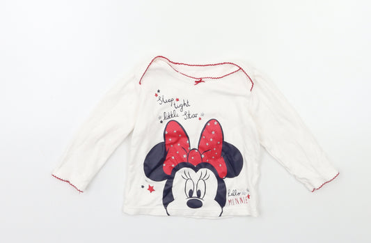 Front view of George Baby White Basic T-Shirt, size 12-18, Months - Minie Mouse
