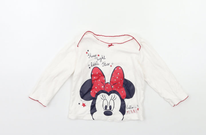 George Baby White   Basic T-Shirt Size 12-18 Months  - Minie Mouse