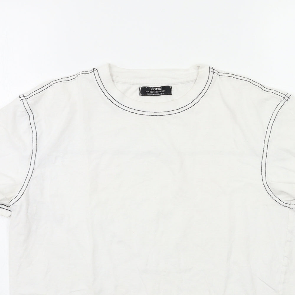 Bershka Mens White    T-Shirt Size XS