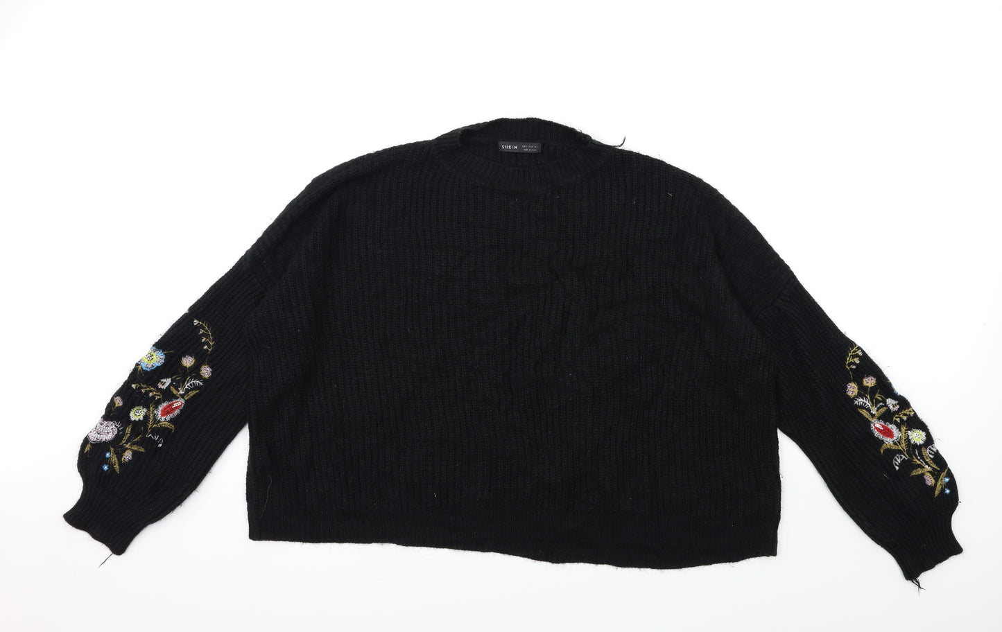 SheIn Womens Black  Knit Pullover Jumper Size S