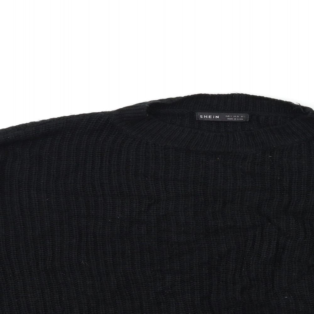 SheIn Womens Black  Knit Pullover Jumper Size S