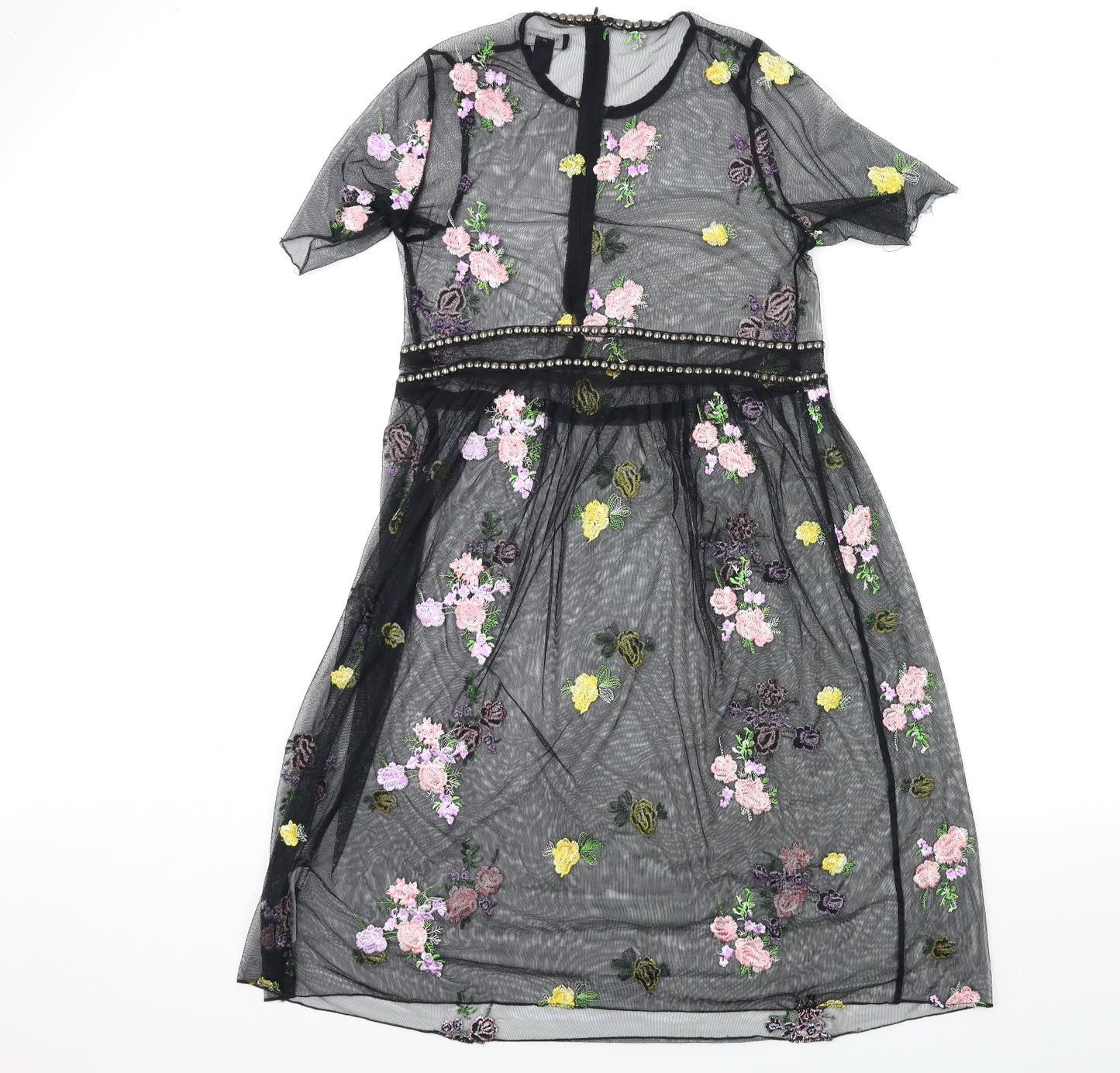 New Look Womens Black Floral  Shift  Size 8