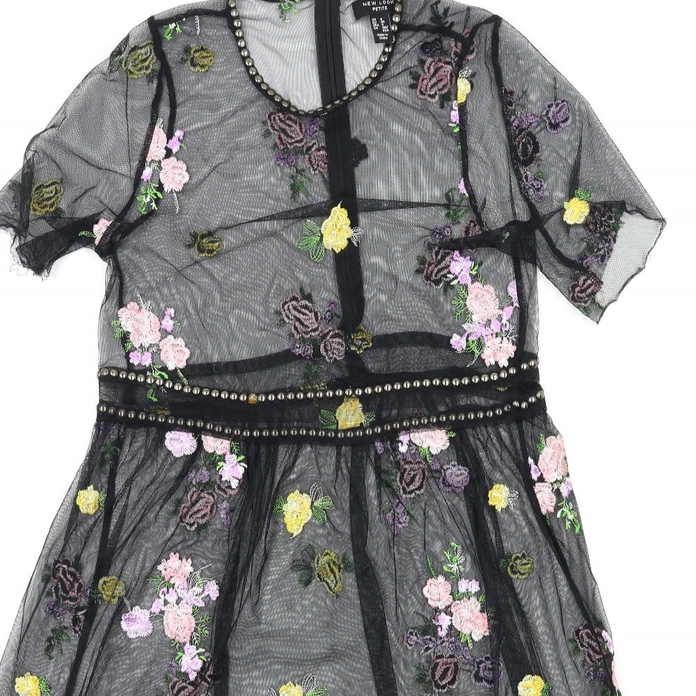 New Look Womens Black Floral  Shift  Size 8