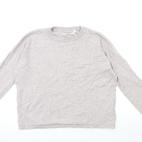Brave Soul Womens Grey  Knit Pullover Jumper Size M