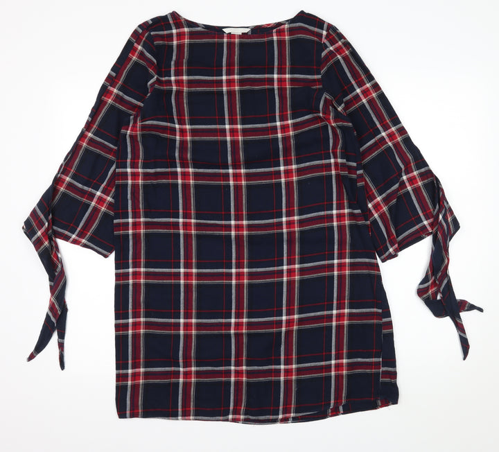 H&M Womens Blue Plaid  A-Line  Size 10