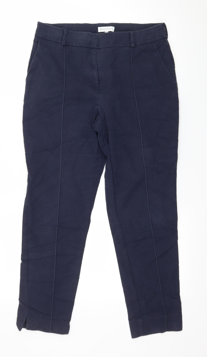 Warehouse Womens Blue Trousers Size 10 L25 in