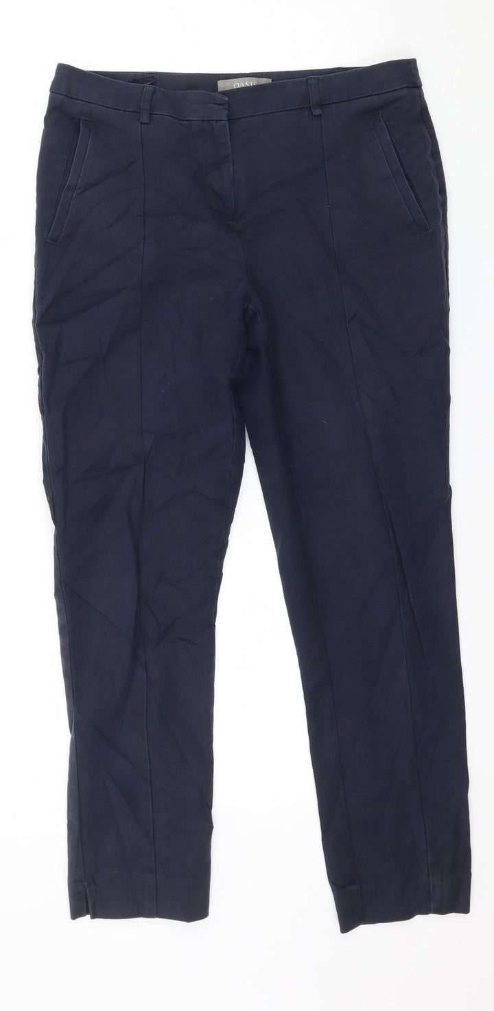 Oasis Womens Blue Trousers Size 10 L26 in