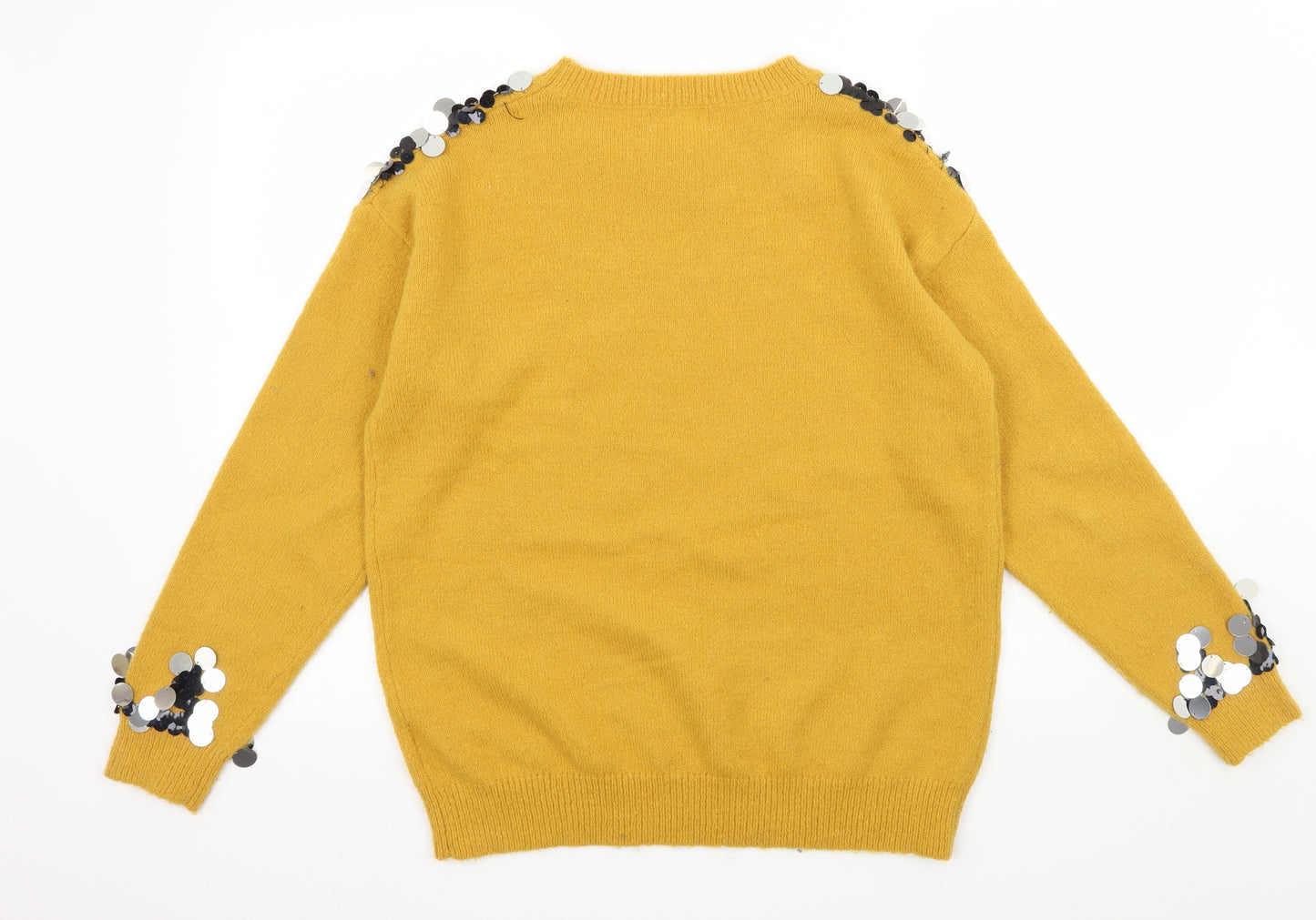 Blue Vanilla Womens Yellow  Knit Pullover Jumper Size S