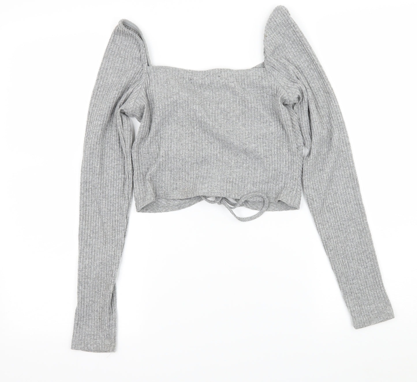 FOREVER 21 Womens Grey  Jersey Basic T-Shirt Size M  - Ruched