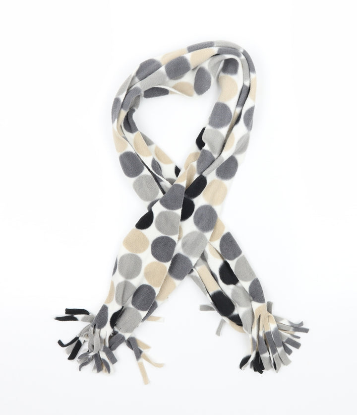 Preworn Womens Grey Polka Dot Fleece  Scarf