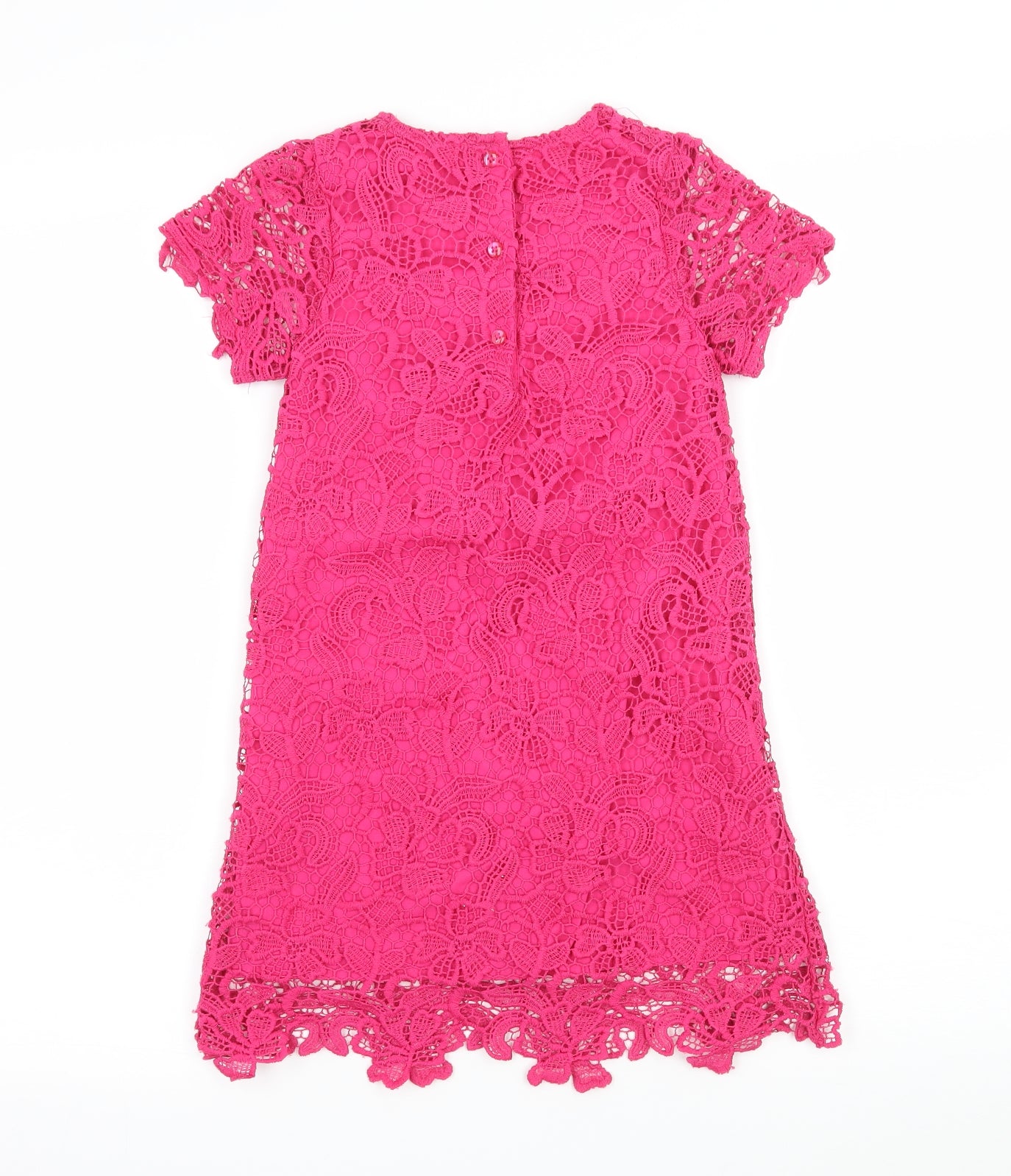 Young Dimension Girls Pink  Crochet A-Line  Size 5-6 Years