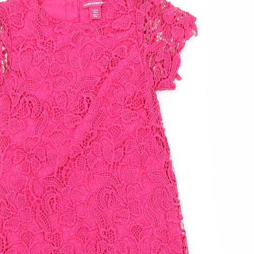 Young Dimension Girls Pink  Crochet A-Line  Size 5-6 Years