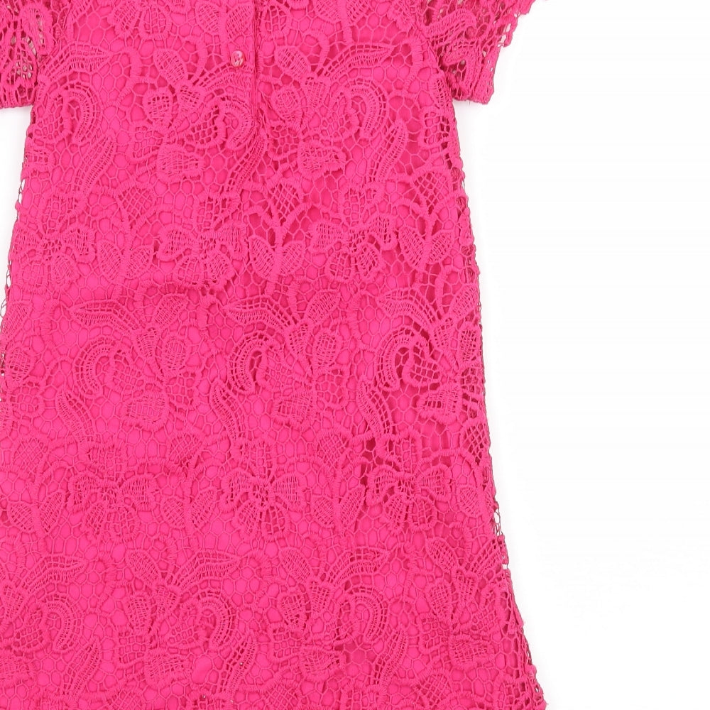 Young Dimension Girls Pink  Crochet A-Line  Size 5-6 Years