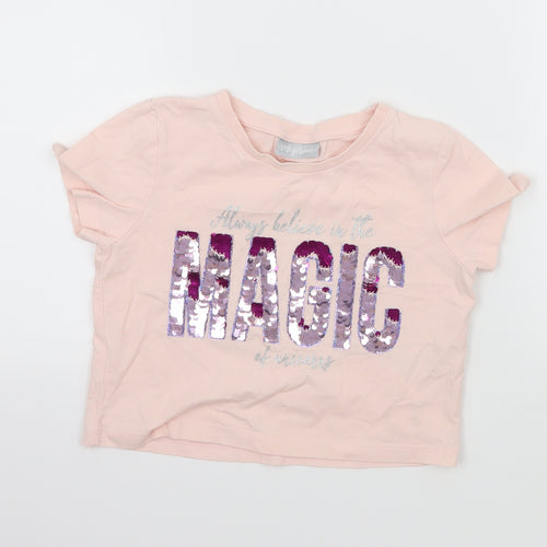 Matalan Girls Pink  Jersey Basic T-Shirt Size 5 Years  - Magic