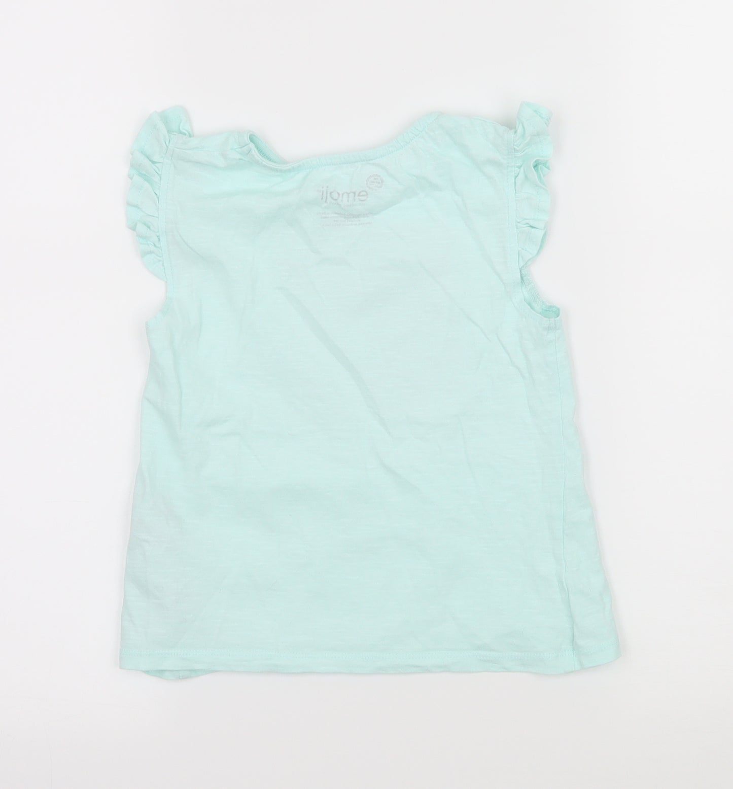 Emoji Girls Blue  Jersey Basic T-Shirt Size 5-6 Years  - Mermaid Emoji