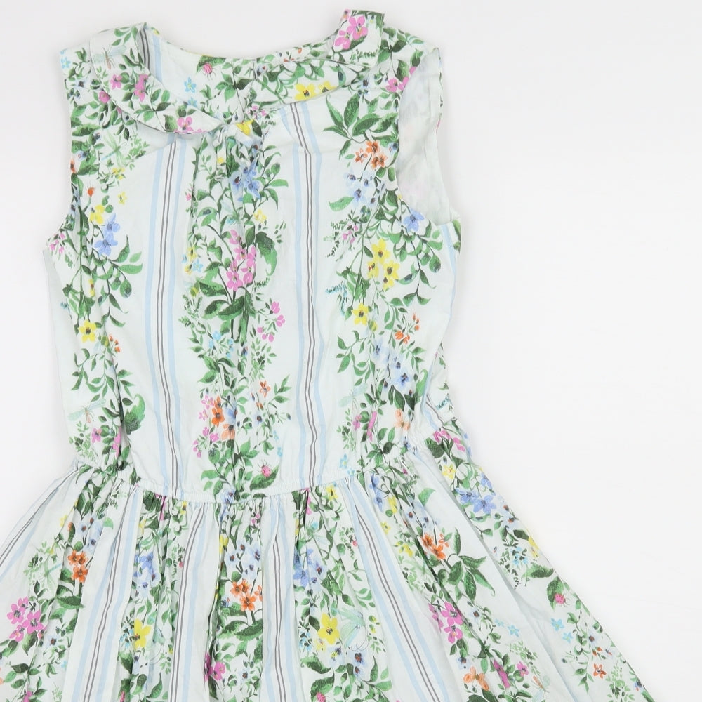NEXT Girls Blue Floral  Fit & Flare  Size 11 Years