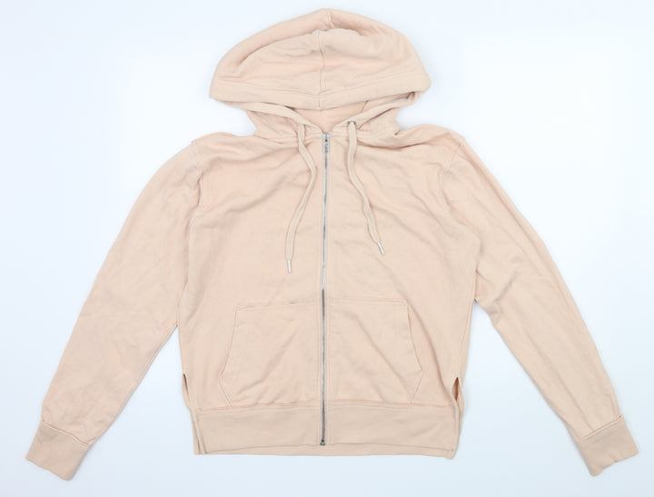 H&M Womens Orange  Jersey Full Zip Hoodie Size S