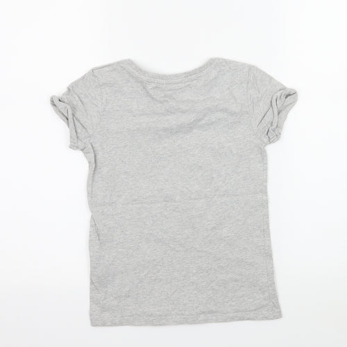 NEXT Girls Grey Geometric Jersey Basic T-Shirt Size 8 Years  - Girl Power