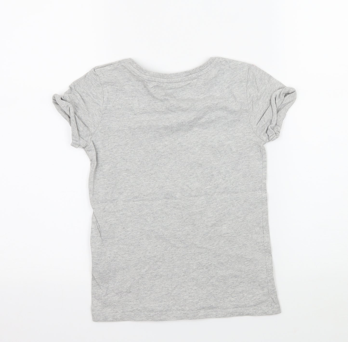 NEXT Girls Grey Geometric Jersey Basic T-Shirt Size 8 Years  - Girl Power
