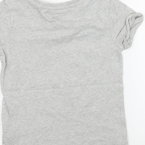 NEXT Girls Grey Geometric Jersey Basic T-Shirt Size 8 Years  - Girl Power