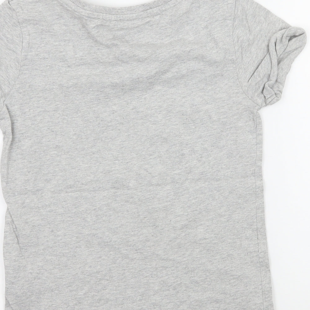 NEXT Girls Grey Geometric Jersey Basic T-Shirt Size 8 Years  - Girl Power