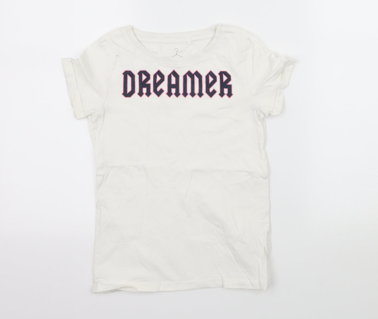 NEXT Girls White  Jersey Basic T-Shirt Size 8 Years  - Dreamer