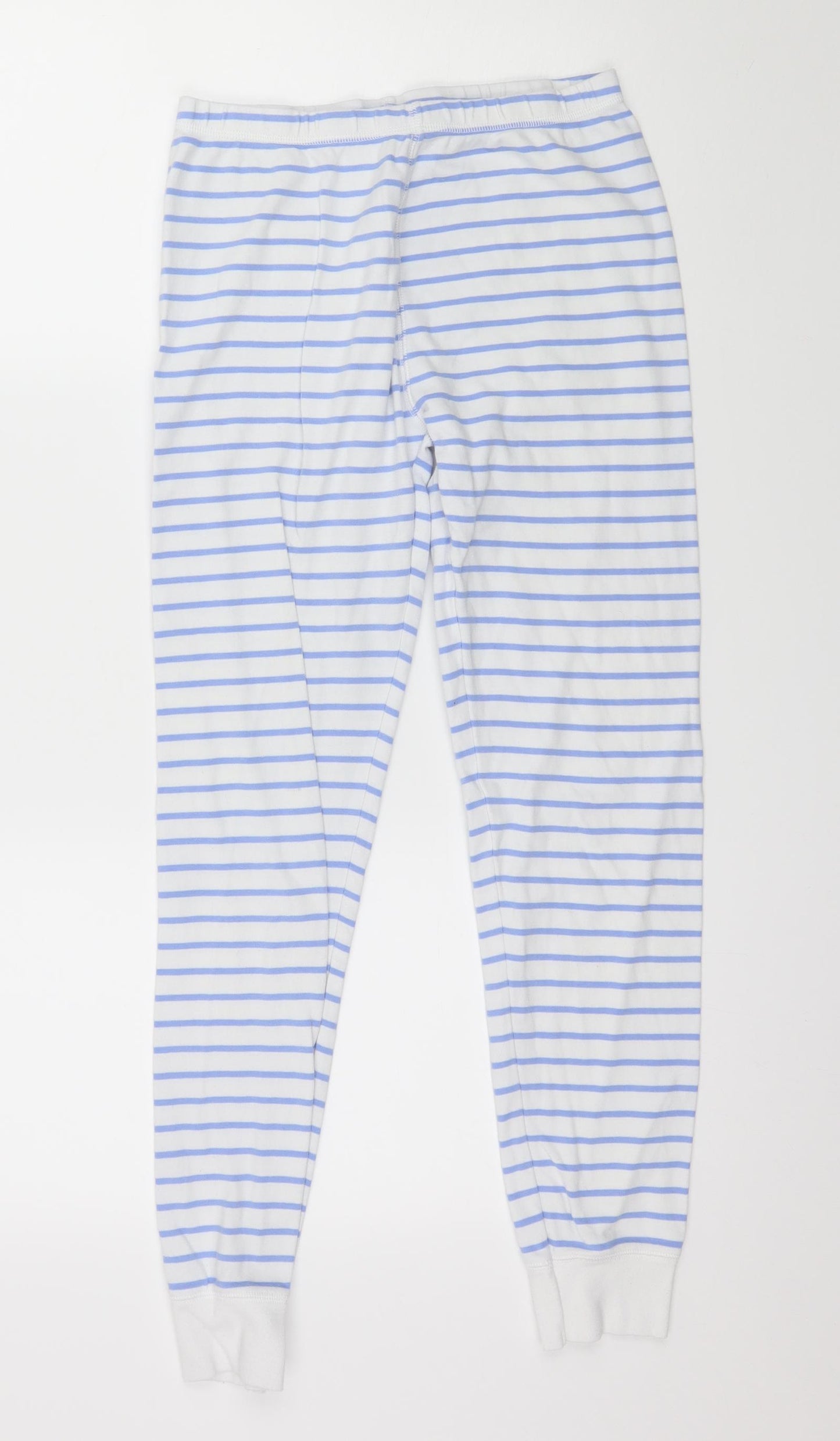 NEXT Girls White Striped Jersey Top Pyjama Set Size 15 Years  - Snooze slogan