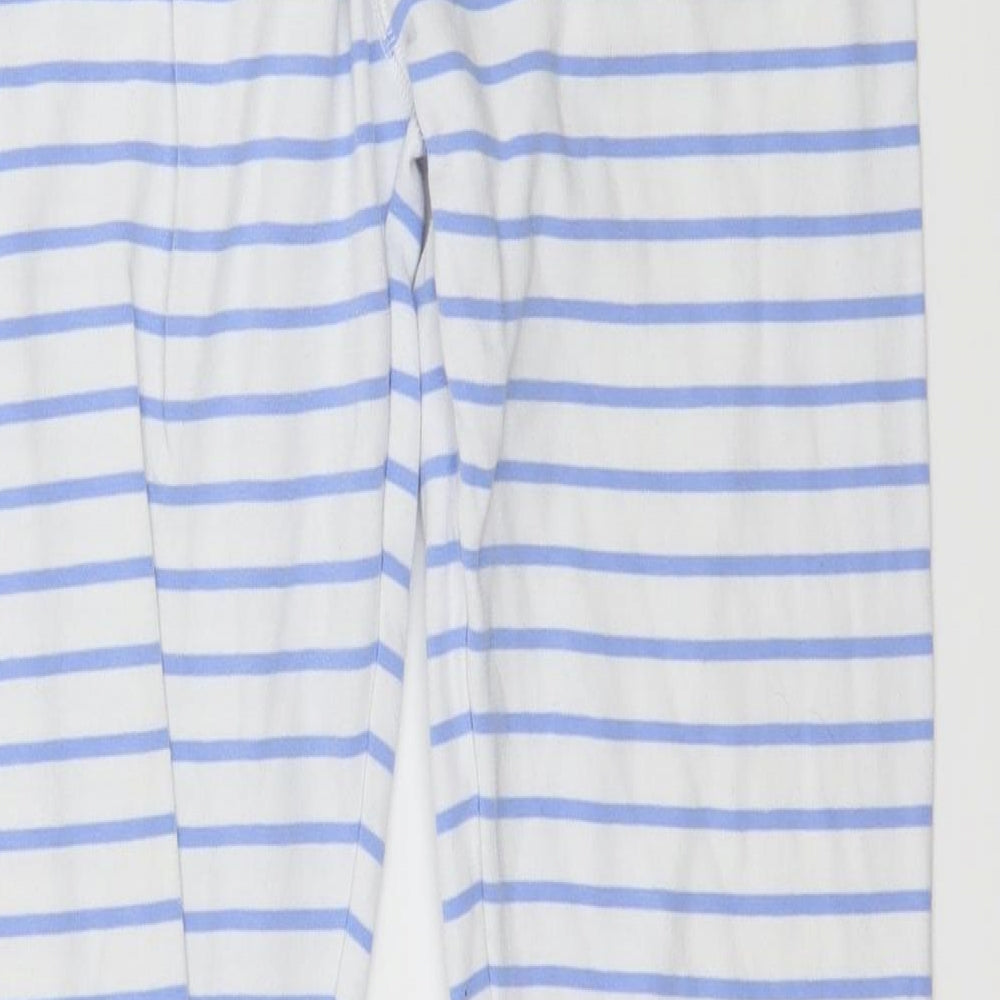 NEXT Girls White Striped Jersey Top Pyjama Set Size 15 Years  - Snooze slogan