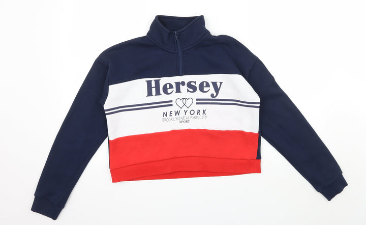 Hersey Girls Blue  Jersey Pullover Sweatshirt Size 13-14 Years  - Hersey