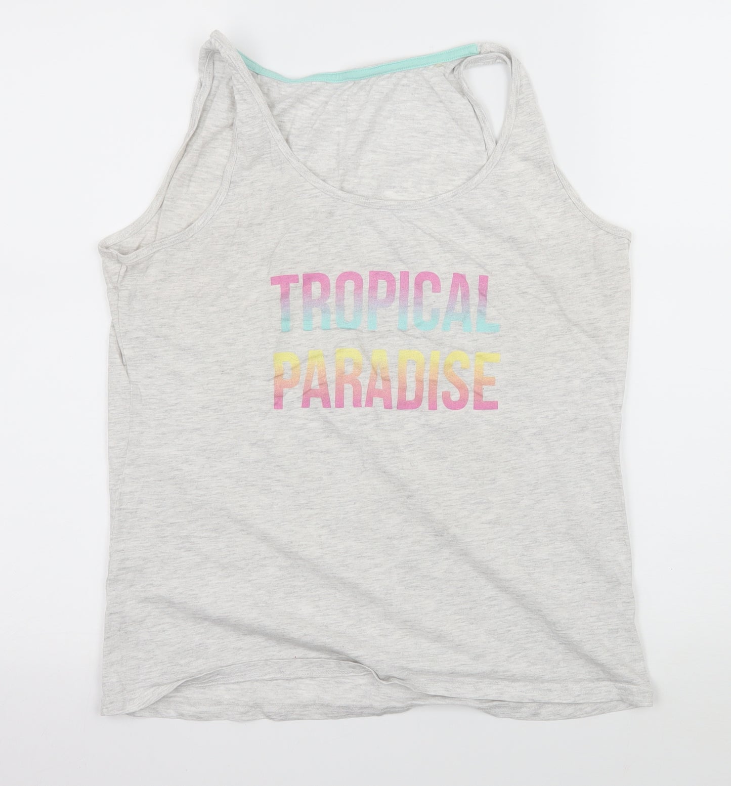 George Womens Grey  Jersey Top Pyjama Top Size 12  - Tropical Paradise