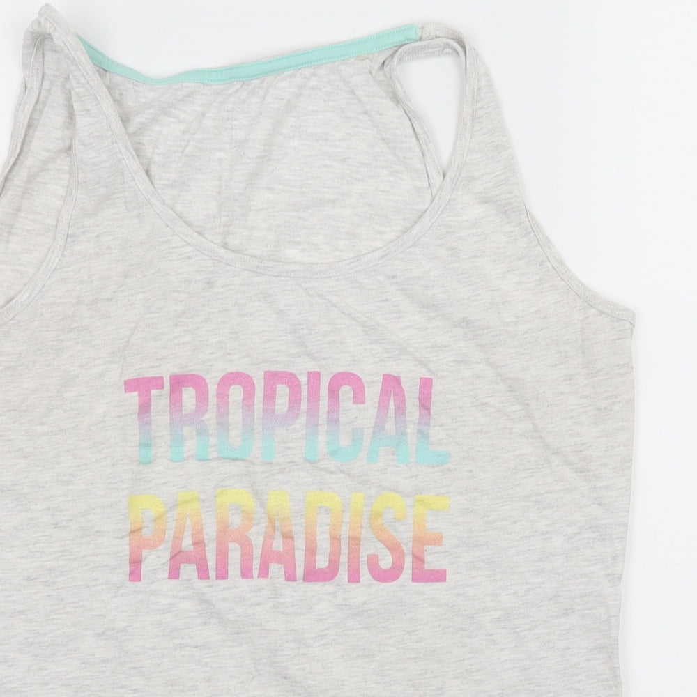 George Womens Grey  Jersey Top Pyjama Top Size 12  - Tropical Paradise