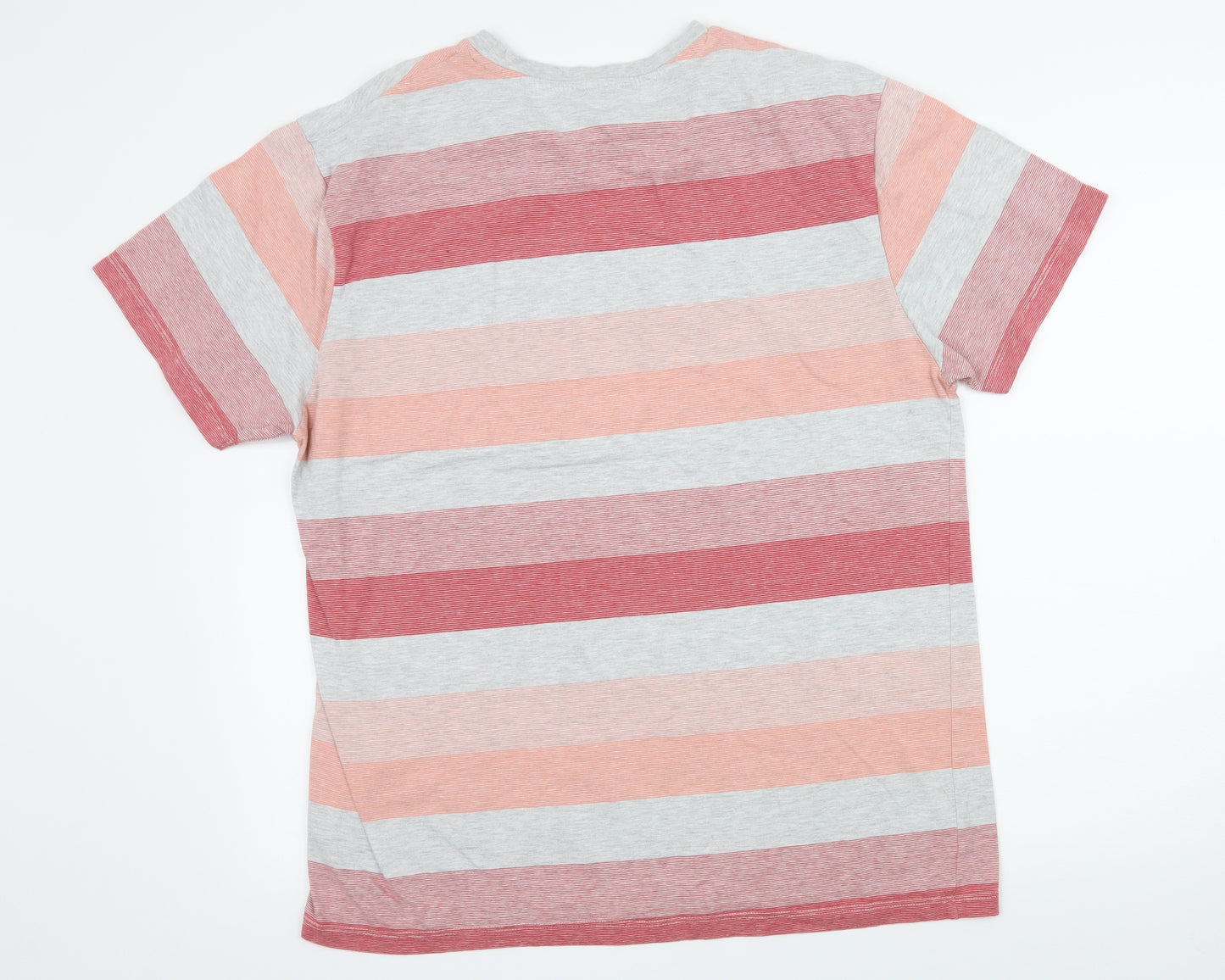 Peacocks Mens Red Striped Jersey  T-Shirt Size XL