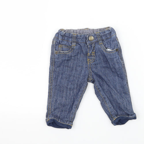 John Lewis Boys Blue  Denim Capri Jeans Size 0-3 Months