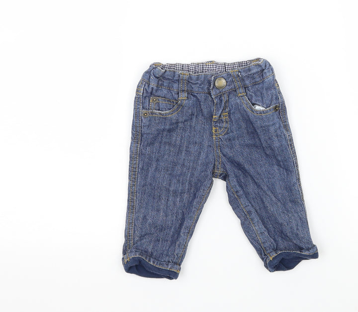 John Lewis Boys Blue Denim Capri Jeans Size 0-3 Months
