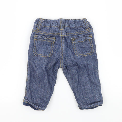 John Lewis Boys Blue  Denim Capri Jeans Size 0-3 Months
