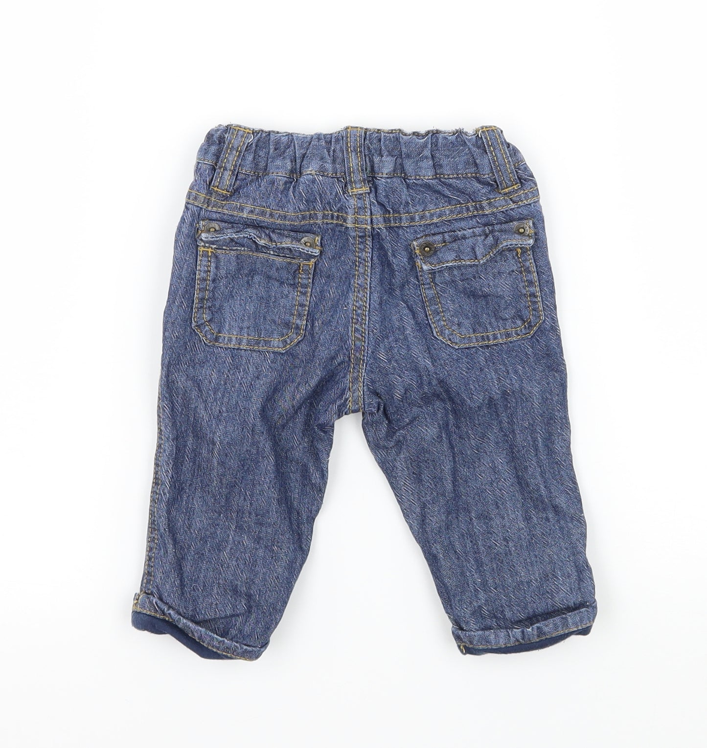 John Lewis Boys Blue  Denim Capri Jeans Size 0-3 Months