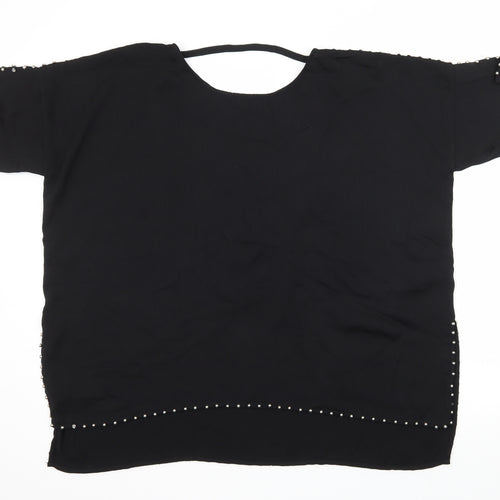 H&M Womens Black   Basic Blouse Size S  - open back
