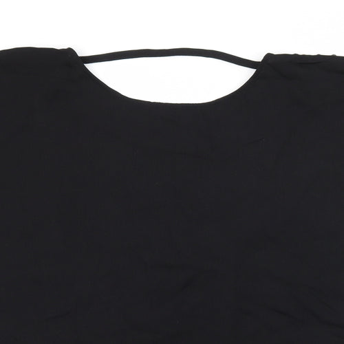 H&M Womens Black   Basic Blouse Size S  - open back
