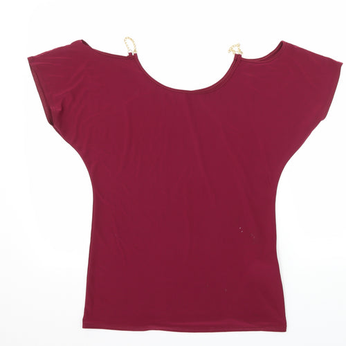 Atmosphere Womens Pink  Jersey Basic T-Shirt Size 8  - Cut Out Shoulder