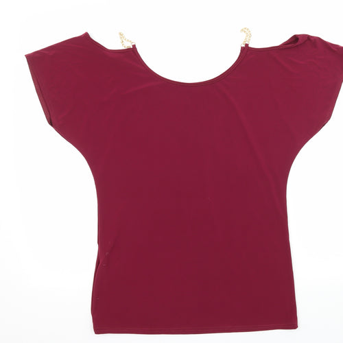 Atmosphere Womens Pink  Jersey Basic T-Shirt Size 8  - Cut Out Shoulder