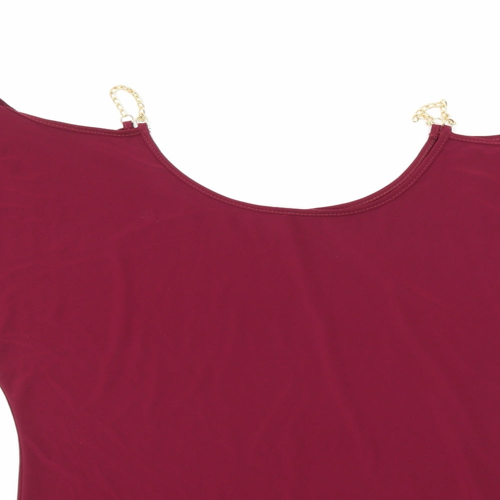 Atmosphere Womens Pink  Jersey Basic T-Shirt Size 8  - Cut Out Shoulder