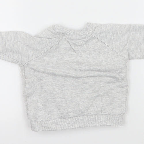 F&F Baby Grey  Jersey Pullover Jumper Size 0-3 Months  - Bear