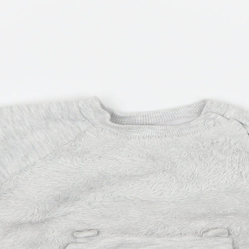 F&F Baby Grey  Jersey Pullover Jumper Size 0-3 Months  - Bear