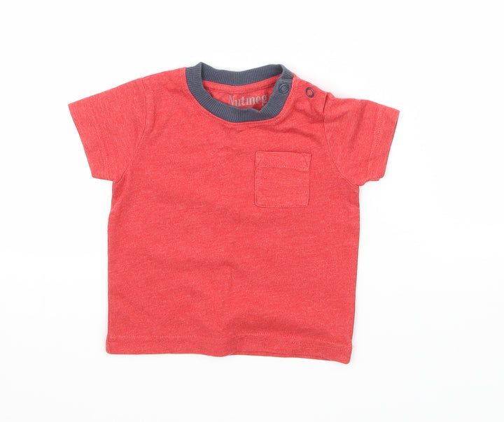 Nutmeg Boys Red Jersey Basic T-Shirt Size 3-6 Months
