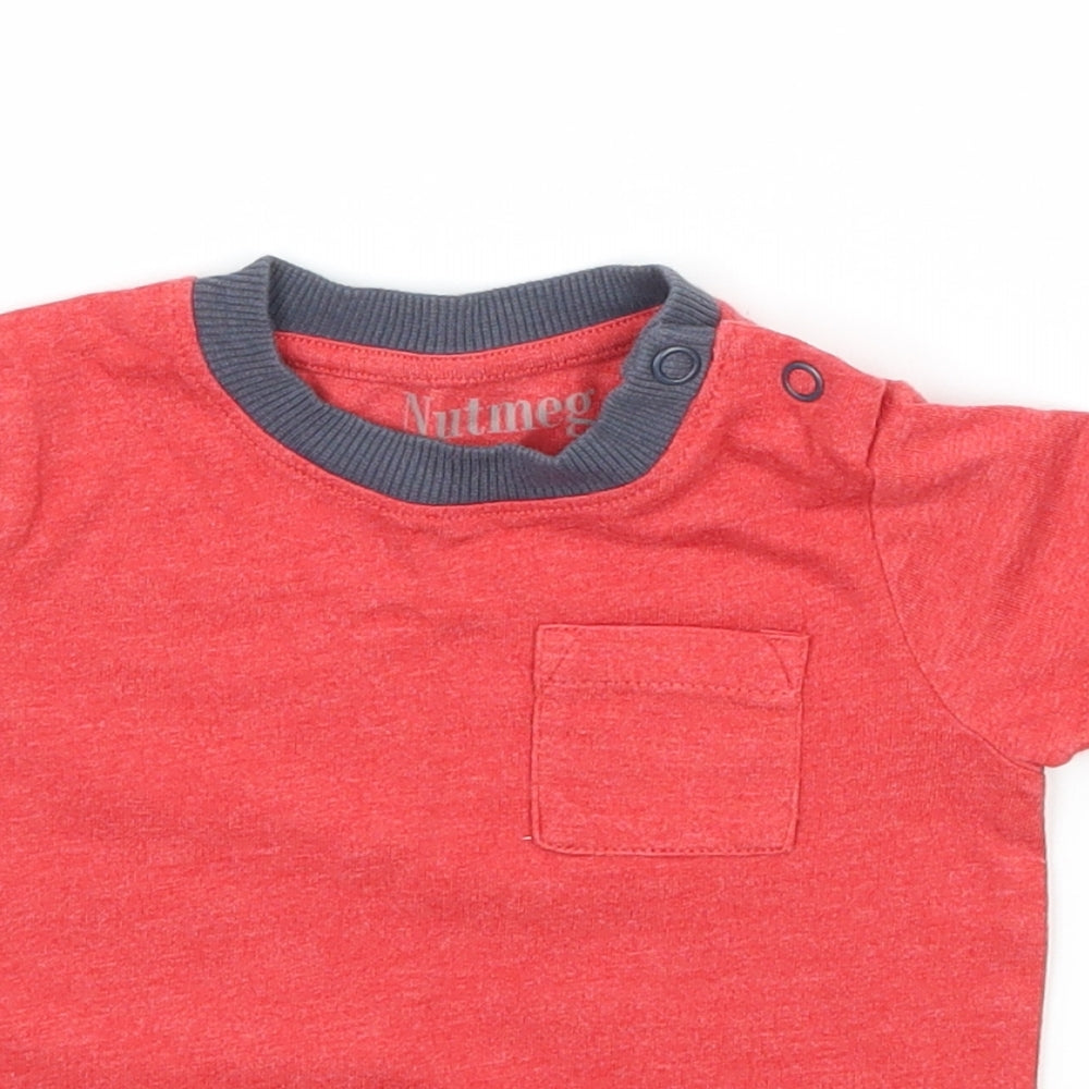 Nutmeg Boys Red  Jersey Basic T-Shirt Size 3-6 Months