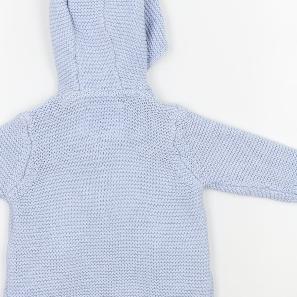 F&F Boys Blue  Knit Cardigan Jumper Size 0-3 Months