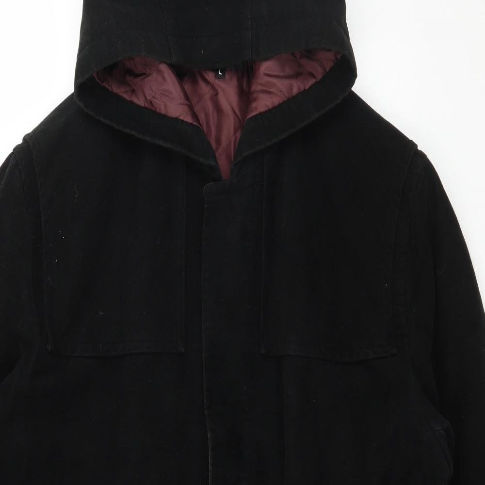NEXT Mens Black  Velvet Parka Coat Size L