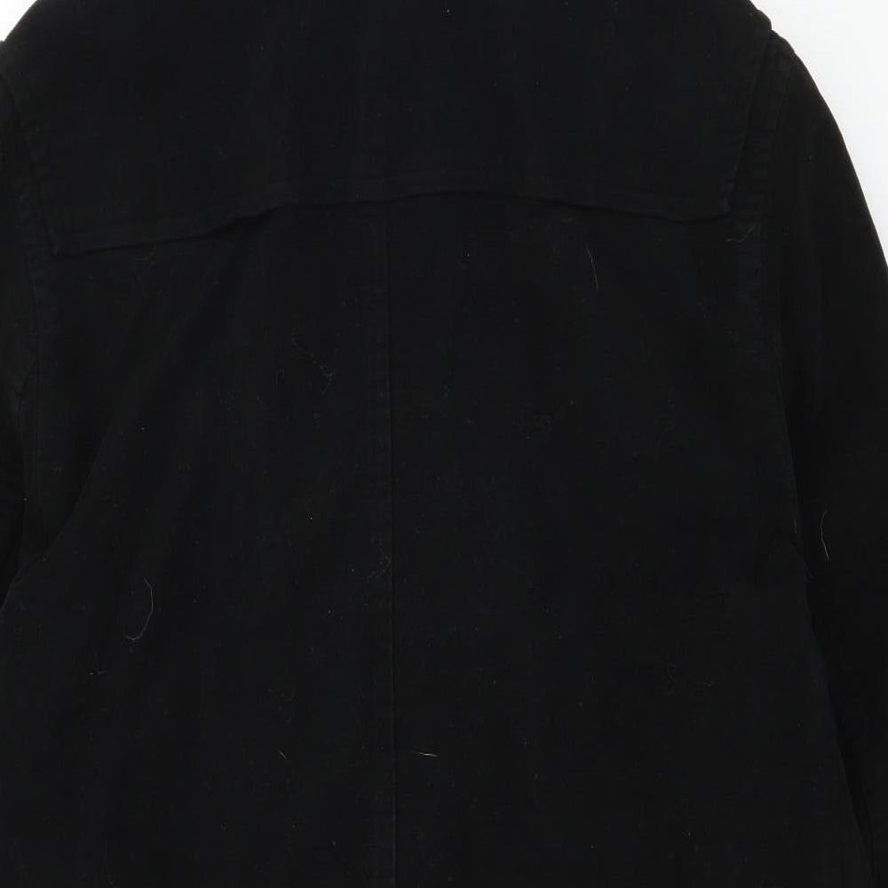 NEXT Mens Black  Velvet Parka Coat Size L