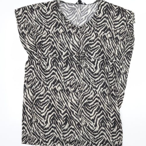 H&M Womens Brown Striped Jersey T-Shirt Dress  Size XS